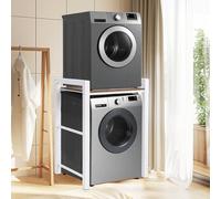 3 Hauteurs Support Réglable pour Machine à Laver, Support Machine a Laver Seche Linge, Etagere Machine a Laver, Kit de Superposition Lave linge Seche Linge, Capacité de Charge de 350kg. (blanc)