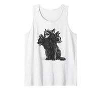 3 Headed Cat Vintage Grunge Alt 90s Halloween Goth Horror Débardeur