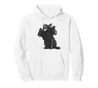 3 Headed Cat Vintage Grunge Alt 90s Halloween Goth Horror Sweat à Capuche