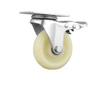 3"Heavy Duty Casters Solid Nylon Caster Wheels for Furniture Workbench Cart Trolley Wheel Set of 4(With Brake,100Mm)