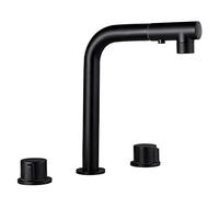 3 Hole Double Handle Bathroom Sink Faucet, Hot and Cold Water Bathroom Sink Faucet, Split Type, A