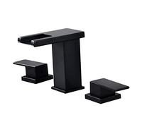 3-Hole Waterfall Brass Basin Mixer Tap for Hot and Cold Water, Chrome Plated.
