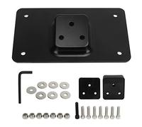 3 Holes Laydown License Plate Mount, Steel License Plate Bracket Replacement for Big Twins 1973 and Up, Black Angled Mounting Kit with Rubber Spacers, Vibration Control for Motorcy