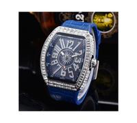 (3) Horloge numérique en forme de tonneau de vin sertie de diamants, montre-cadeau de luxe en cuir à
