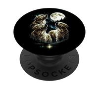 3 Howling Golden Retriever Moon Style Vintage années 80-90 PopSockets PopGrip Adhésif