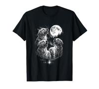 3 Howling Golden Retriever Moon Vintage Funny Années 80-90 T-Shirt