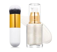 3. Huile lumineuse pour le visage et le corps pour occasions spéciales - Surligneur léger avec paillettes à construire - Pour tous les types de peau - Huile scintillante pour le corps 24 h