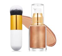 3. Huile lumineuse pour le visage et le corps pour occasions spéciales - Surligneur léger avec paillettes à construire - Pour tous les types de peau - Huile scintillante pour le corps 24 h