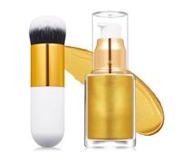 3. Huile lumineuse pour le visage et le corps pour occasions spéciales - Surligneur léger avec paillettes à construire - Pour tous les types de peau - Huile scintillante pour le corps 24 h