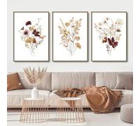 3 Images Set-Affiches Botaniques Abstraites à L'Aquarelle Bohème Avec Des Fleurs Sauvages Décorer Votre Salon Moderne Peinture Toile Imprimée Décoration Murale Tendance Maison-60*70cm (sans cadre)
