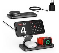 3-In-1 15w Magsafe Induction Charger, Iphone 16 Induction Charger, Iphone 15/14/13/12 Charger, Apple Watch And Airpods Charger, Apple Iphone 16 Pro Max Charging Dock, Desktop Accessory
