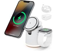 3 In 1 Apple Charging Dock, Inductive Charging Station For Iphone 16/15/14/13/12, For Apple Watch 10/9/Ultra/8/7/6/Se/5/4/3, For Airpods Pro 4/3/2, White