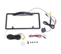3 in 1 Auto Car License Plate Frame Reverse Camera Wide Angle Intelligent Non Drilling Rear View System High Definition Intelligent No Drill Automotive Electronics Car Rear Obstacle Detection Metal
