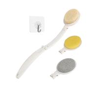 3 in 1 Back Bath Brush Set for Shower, 19" Long Handle Body Brush, Bath Sponge and Pumice Gentle Exfoliation and Improved Skin Health, Suitable for Me