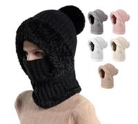 3 in 1 Beanie Hat For Women, Upgrade 3 in 1 Beanie Hat with Scarf and Mask, Fall Winter Warm Knitted Ski Scarf and Mask Set