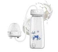 3-IN-1 Biberon Anti-Colique Mains Libres | 240 Ml En Silicone Étanche Avec Paille Pour Tétine | Biberons Pour L'allaitement Biberon À Lait Réglable À Débit Rapide | Pour Bébé Garçon Fille Crèche