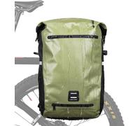3 In 1 Bicycle Bag For Luggage Carrier Backpack,Luggage Rack And Shoulder Bag Combined,Net For Helmet & Laptop Compartment For Cycling And Travel,Green-22l