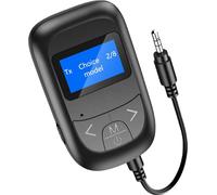 3-in-1 Bluetooth 5.0 Audio Transmitter Receiver Car Kit Music Aux Handsfree Adapter Black