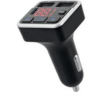 3-In-1 Bluetooth Fm Transmitter, Built-In Hands-Free Kit, Two Usb-A Max Ports And One Usb-C Port - Black