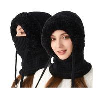 3 in 1 Bonnet d'hiver Femme Chapeau Femme Hiver Cagoule Chaud Chenille Balaclava Beanie Hat avec Adjustable Face Mask et Ensembles De Cache-Cou pour Outdoor Sports