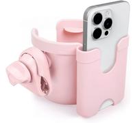 3 In 1 Buggy Cup Holder-Universal Organizer,Baby Stroller Accessory,Baby Bottle And Phone Holder,360° Attachment (Pink2-1)