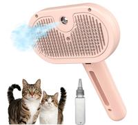 3 in 1 Cat Steam Brush, Self Cleaning Grooming and Shedding Steam Brush for Cats Dogs Small Pets Long Short Hair (Pink)