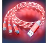 3 In 1 Charging Cable Fast Charge,Turn On Phone Charger Multi Led Android Usb C Cable Micro Usb Type C Cable Holiday Theme Party Decorations Kids Boys Girls Gifts.[J8]