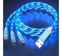 3 In 1 Charging Cable Fast Charge, Turn On Phone Charger Multi Led Android Usb C Cable Micro Usb Type C Cable Holiday Theme Party Decorations Kids Boys Girls Gifts