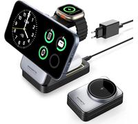 3 In 1 Charging Dock, Fast Folding Magnetic Wireless Charger, Wireless Charger Compatible With Magsafe And Night Light For Iphone 16/15/14/13/12 Series, Airpods 2/3/Pro, Apple Watch