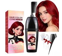 3-In-1 Comb For Hair Coloring With Integrated Brush, Portable Dye Comb For Gray Hair Coverage,Waterproof And Sweatproof,No Mix Dye Applicator, Instant Root Touch-Up Stick. (retro red, 7.5 * 4.5 * 20)