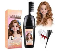 3-In-1 Comb For Hair Coloring With Integrated Brush, Portable Dye Comb For Gray Hair Coverage,Waterproof And Sweatproof,No Mix Dye Applicator, Instant Root Touch-Up Stick. (light brown, 7.5*4.5*20)