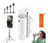 3-in-1 Creator Stick - Tripod, Selfie, Grip, Pocketflex Mini Tripod, 360°Rotatable Mini Phone Tripods with Fill Light, Remote (White,Without)