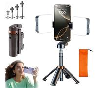 3-in-1 Creator Stick - Tripod, Selfie, Grip, Pocketflex Mini Tripod, 360°Rotatable Mini Phone Tripods with Fill Light, Remote (Black,Two Lights)