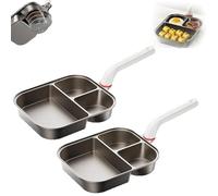 3-in-1 Cup-Shaped Large Capacity Pan, Nonstick Titanium Ceramic Omelette Skillet Pancake Pan, Anti-Scalding Heightened Handle, Wear-Resistant and Fast Heating (2Pcs)
