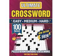 3 IN 1 Easy - Medium - Hard Crossword Puzzle Books for Adults and Seniors - 100 Big Font Puzzles: Fun and Engaging Brain Exercises To Keep Your Mind ... Healthy, Perfect Gift for Cross word Lover
