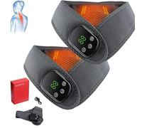 3-in-1 Electric Neck Massager, 5 Levels of Heat and 3 Types of Vibration, Rechargeable Heated Shoulder & Neck Wrap, Relax Muscles, for Home, Office, or Travel (2Pcs)