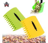 3-in-1 Ergonomic Pickup Rake, Easy Leaf & Grass Grabber, Handheld Lawn Leaf Scoops Rubbish Collection Tool, Lightweight Plastic Garden Hand Rakes for Efficient Yard Debris Clean (2 Pcs - a)