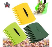 3-in-1 Ergonomic Pickup Rake, Easy Leaf & Grass Grabber, Handheld Lawn Leaf Scoops Rubbish Collection Tool, Lightweight Plastic Garden Hand Rakes for Efficient Yard Debris Clean (3 Pcs Mix)