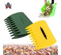 3-in-1 Ergonomic Pickup Rake, Easy Leaf & Grass Grabber, Handheld Lawn Leaf Scoops Rubbish Collection Tool, Lightweight Plastic Garden Hand Rakes for Efficient Yard Debris Clean (2 Pcs - b)
