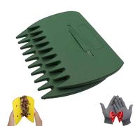 3-in-1 Ergonomic Pickup Rake, Leaf Scoops, Easy Leaf & Grass Grabber, Rubbish Pick Up Tool, Lightweight Plastic Hand Held Scoops Hand Rakes, for Picking up Leaves, Clippings, Grass (Dark Green)