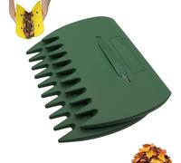 3-in-1 Ergonomic Pickup Rake, Leaf Scoops Rubbish Pick Up Tool, Lightweight Plastic Hand Held Scoops Hand Rakes, for Lawn and Garden Cleanup (Dark Green)