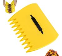 3-in-1 Ergonomic Pickup Rake, Leaf Scoops Rubbish Pick Up Tool, Lightweight Plastic Hand Held Scoops Hand Rakes, for Lawn and Garden Cleanup (Yellow)