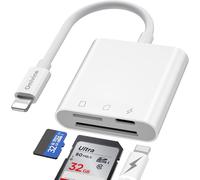 3 In 1 External Sd Memory Card Reader For Iphone, Dual Slot Sd And Tf Memory Card Reader For Ipad, Microsd Card Adapter With Charging For Game Camera, Drone Etc.-Marque Générale