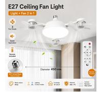 3 in 1 Fan Light Bulb Drone Design 3 Blades Remote Control Ceiling Fan Lamp AC85V-265V for Bedroom R VENTILATEUR DE PLAFOND - VENTI