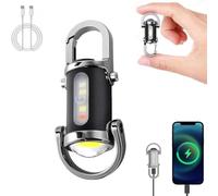 3 In 1 Flashlight & Power Bank & Keychain, Mini Keychain Flashlight Rechargeable for Emergency Power Outdoor Camping(#C)