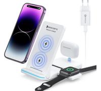 3 In 1 Foldable Induction Charger For Iphone 15/14/13/12/Pro/Max/Plus, Wireless Charger For Apple Watch Ultra 9/8/7/6/5/4/3, Charging Station For Airpods 3/2 Pro