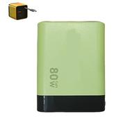 3 in 1 GaN Charger,Scalable 80w Max Fast Charger Module with Type C Cable and 2 USB Ports, Retractable Phone Charger Wall Plug, for Phone, Laptops (Green)