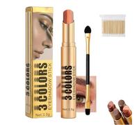 3-in-1 Gradient Eyeshadow Stick - One-Swipe,Waterproof, Curved Nib, Matte Gradient Glitter 3 In 1 Eyeshadow Stick, Blendable Metallic Shimmer Lightweight Long-Lasting for Daily Makeup (03#)