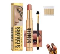 3-in-1 Gradient Eyeshadow Stick - One-Swipe,Waterproof, Curved Nib, Matte Gradient Glitter 3 In 1 Eyeshadow Stick, Blendable Metallic Shimmer Lightweight Long-Lasting for Daily Makeup (04#)