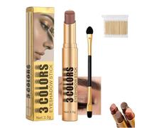 3-in-1 Gradient Eyeshadow Stick - One-Swipe,Waterproof, Curved Nib, Matte Gradient Glitter 3 In 1 Eyeshadow Stick, Blendable Metallic Shimmer Lightweight Long-Lasting for Daily Makeup (02#)